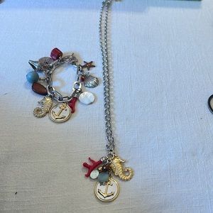 Brighton nautical charm necklace and bracelet set.